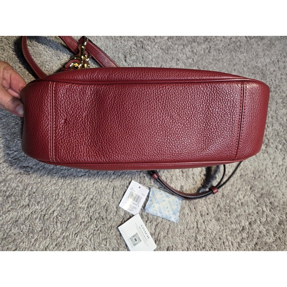 Nwt LTH Coach Mara Hobo Shoulder Bag Cherry Pebble Leather - Picture 2 of 9